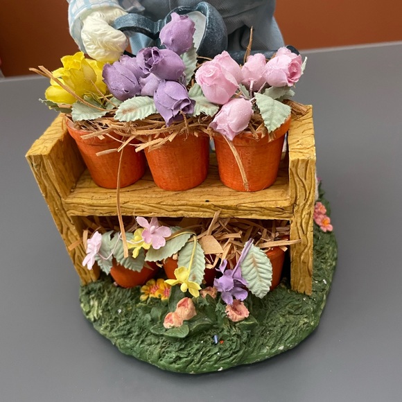 Vintage Figurines Fabric Mache Spring Easter Bunnies Bunny Couple 13-14” Lot 2 - Picture 10 of 16